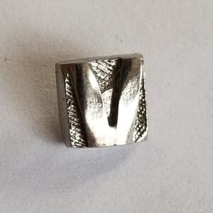 Vintage letter V tie tack pin silver tone alphabet monogram initial